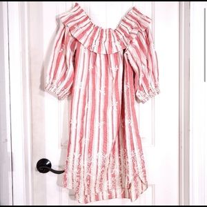 MISA LA revolve off shoulder striped dress small S